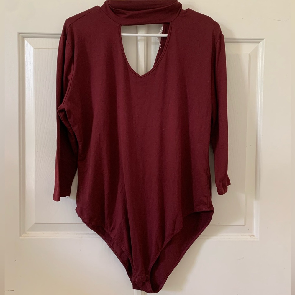 No Comment Maroon Cut Out Body Suit